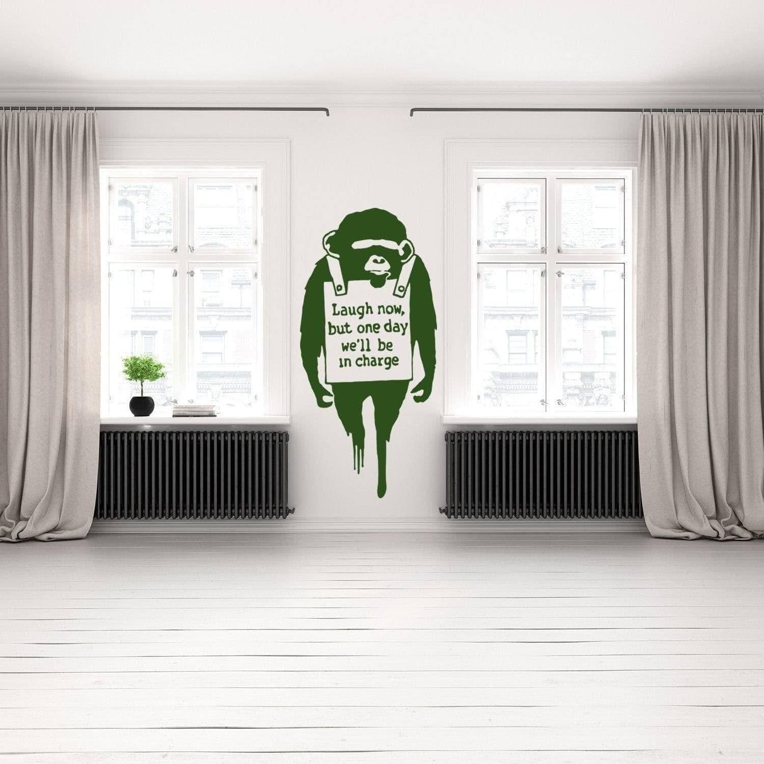 image-Banksy Inspired Vinyl Decal - Urban Artistry Monkey Wall Art Sticker