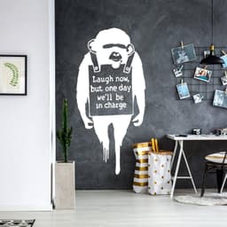 image-Banksy Inspired Vinyl Decal - Urban Artistry Monkey Wall Art Sticker