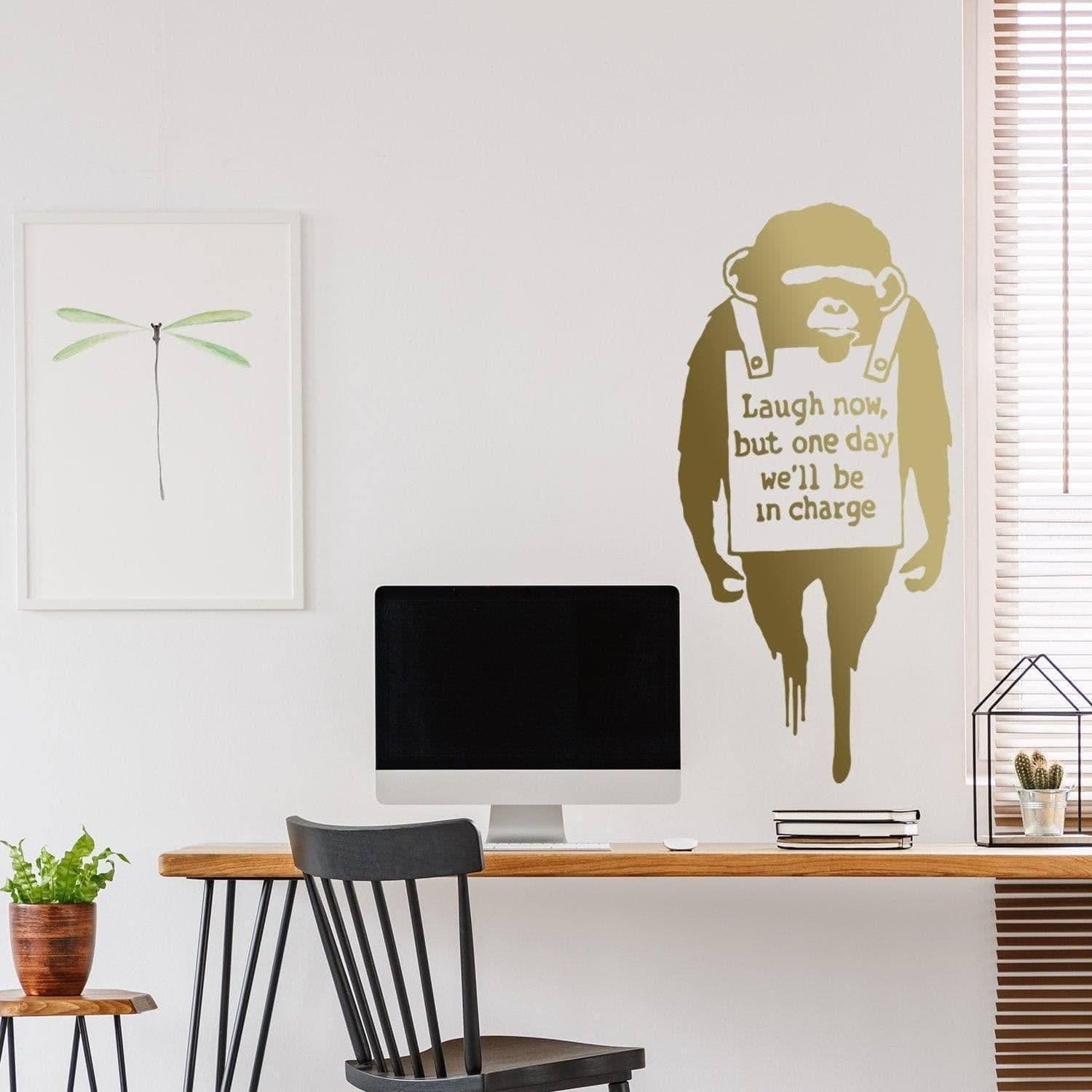 image-Banksy Inspired Vinyl Decal - Urban Artistry Monkey Wall Art Sticker
