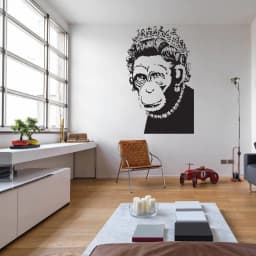 image-Queen Monkey Vinyl Wall Art Decal - Humorous, Playful & Creative Wall Sticker
