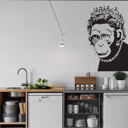 image-Queen Monkey Vinyl Wall Art Decal - Humorous, Playful & Creative Wall Sticker
