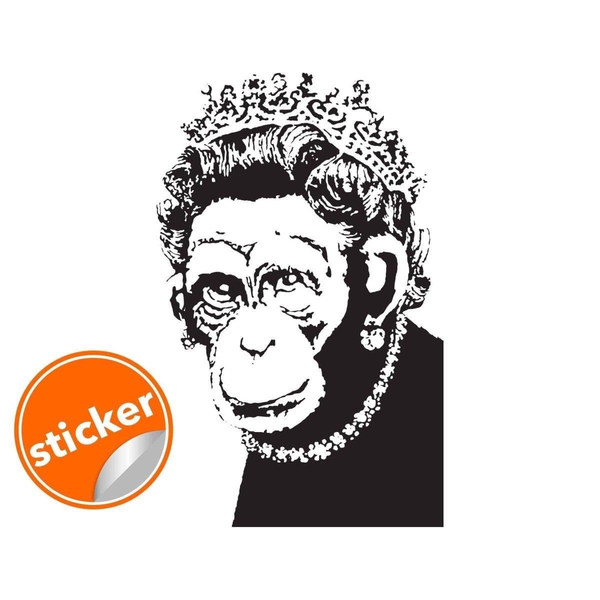 image-Queen Monkey Vinyl Wall Art Decal - Humorous, Playful & Creative Wall Sticker