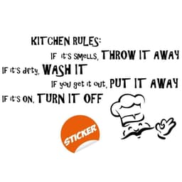 image-Family Rules Wall Decal - Humorous Vinyl Sticker for Kitchen, Charming Home Decor