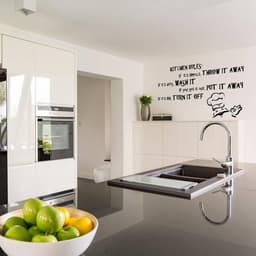 image-Family Rules Wall Decal - Humorous Vinyl Sticker for Kitchen, Charming Home Decor