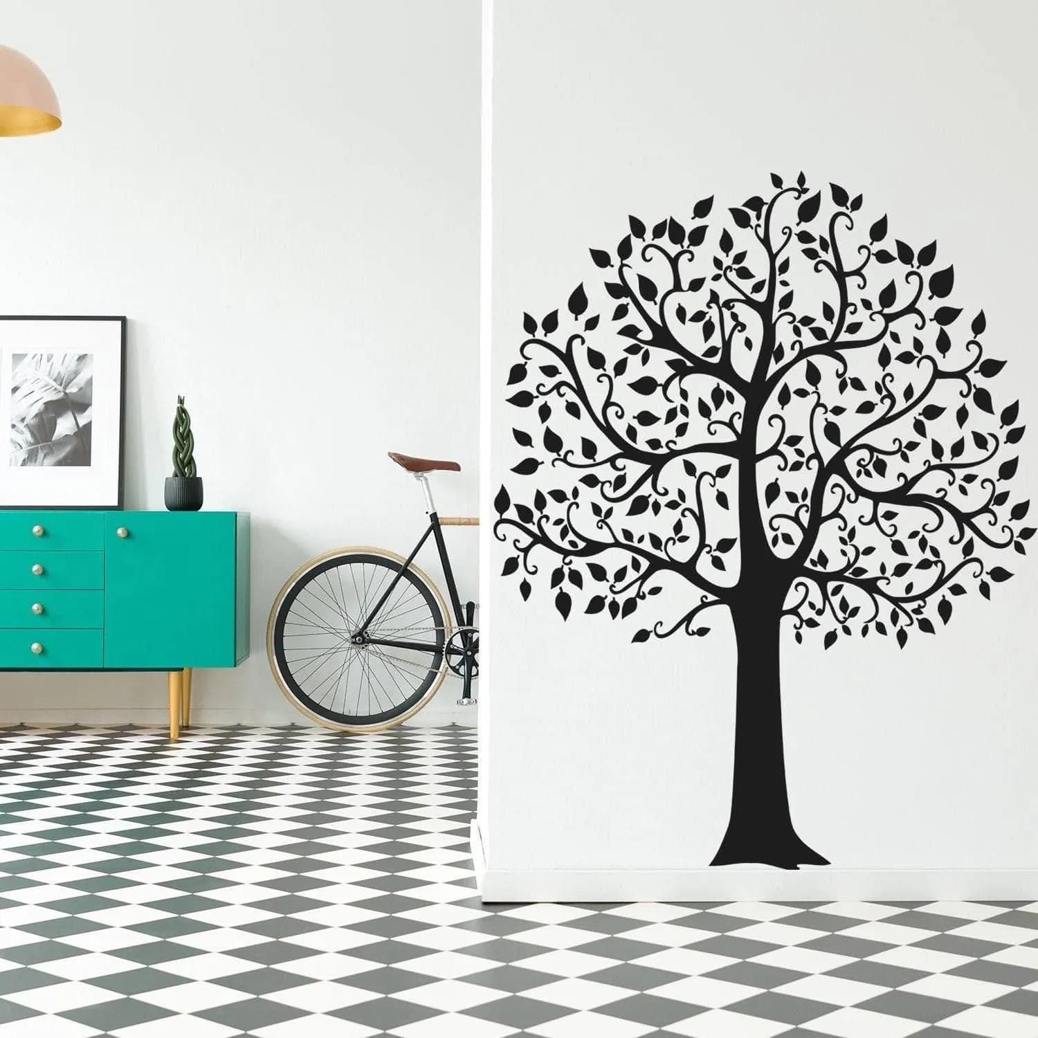 image-Serenity Tree Wall Sticker, Nature-Inspired Vinyl Decal, Botanical Art