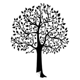 image-Serenity Tree Wall Sticker, Nature-Inspired Vinyl Decal, Botanical Art