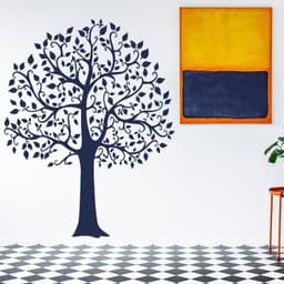 image-Serenity Tree Wall Sticker, Nature-Inspired Vinyl Decal, Botanical Art