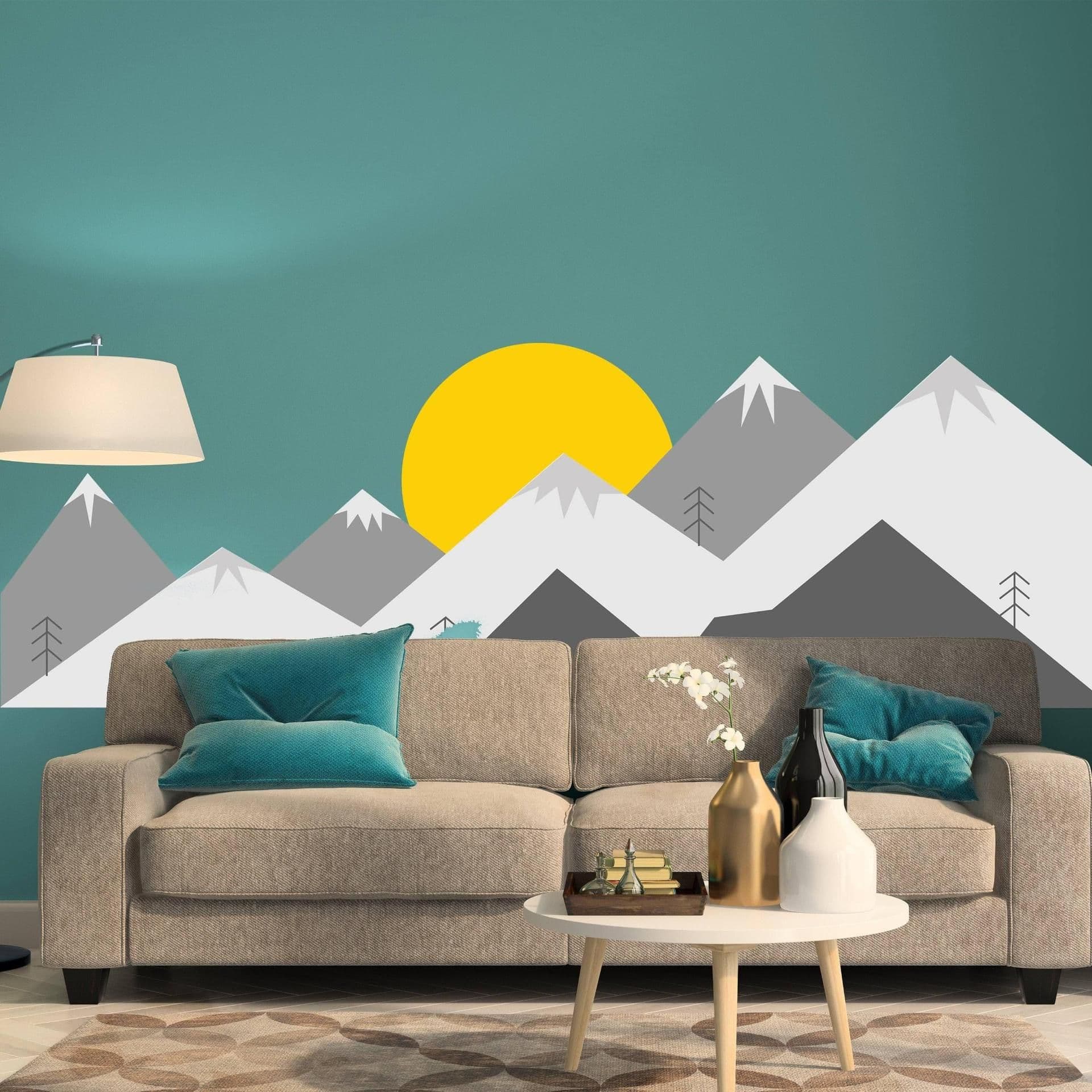 image-Majestic Nature Inspired Wall Decal - Self-Adhesive Vinyl Sticker for Interior Design