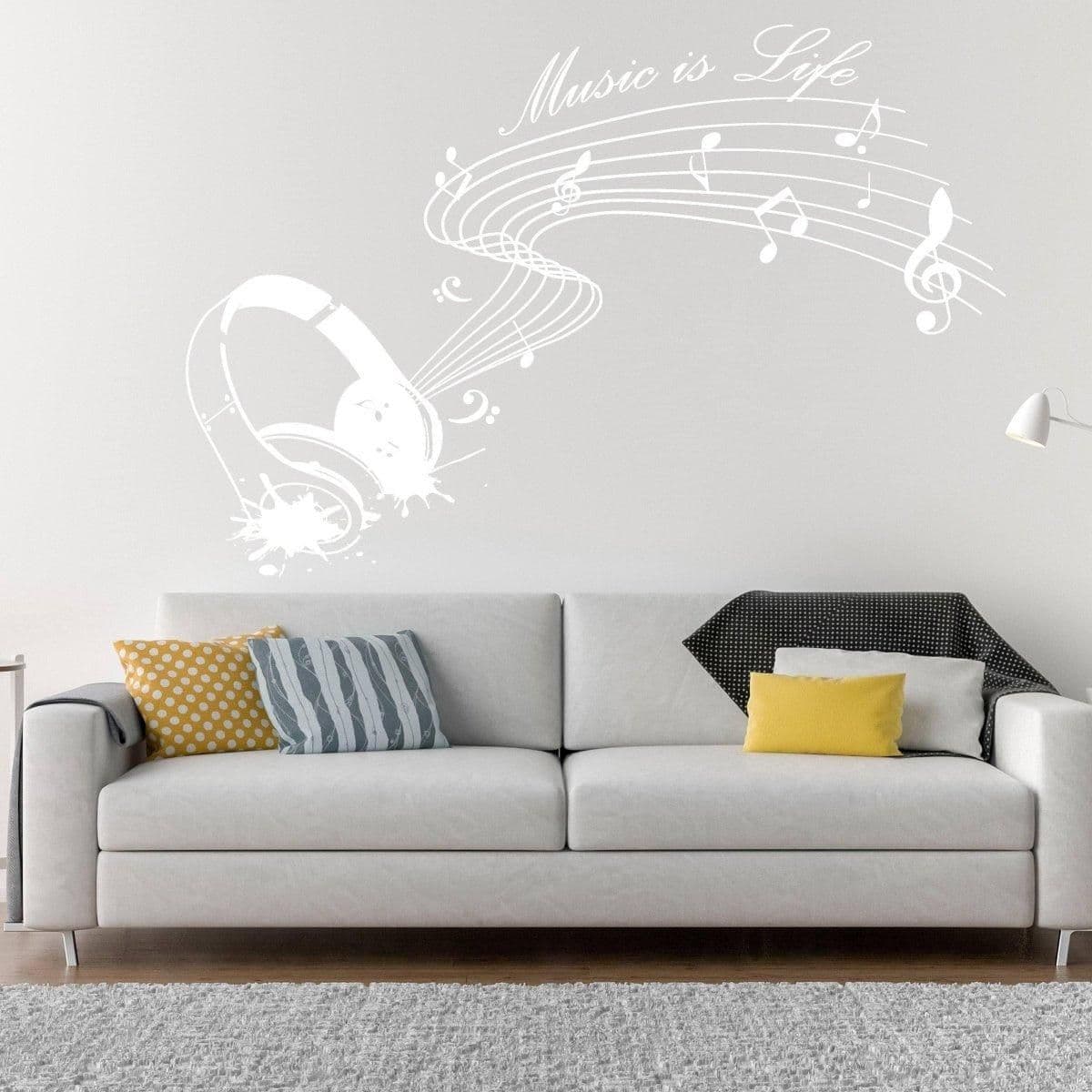 image-IllumiNote Glow-In-The-Dark Wall Decal: Musical Notes Themed Luminous Wall Art Sticker