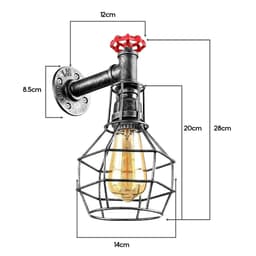 image-Brushed Silver Modern Industrial Retro Vintage Style Pipe Cage Wall Light Wall Lamp Fixture~1118