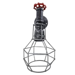 image-Brushed Silver Modern Industrial Retro Vintage Style Pipe Cage Wall Light Wall Lamp Fixture~1118