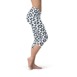 image-Womens Geometric Blue Tile Capri Leggings