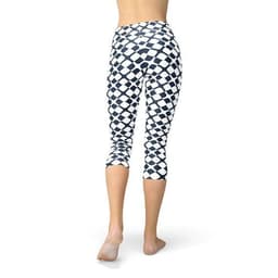 image-Womens Geometric Blue Tile Capri Leggings
