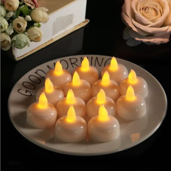 image-12Pcs LED Tea Lights Flameless Candles for Weeding Party Decor