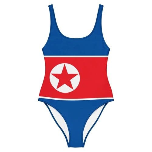 image-Maillot de Bain Femme – Drapeau de la Corée du Nord – 1 Pièce