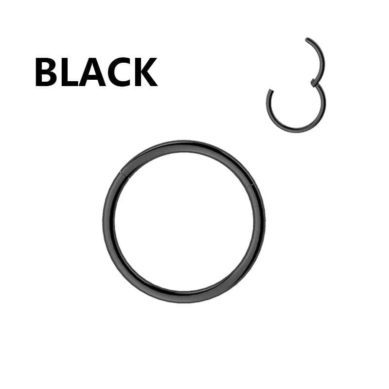 image-1PC Stainless Steel Nose Hoop Septum Piercing Clicker Hinged Segment