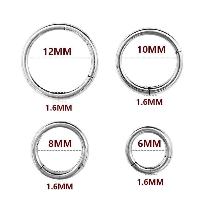 image-1PC Stainless Steel Nose Hoop Septum Piercing Clicker Hinged Segment