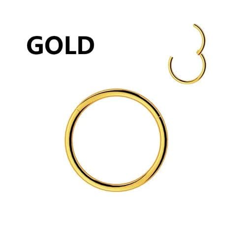 image-1PC Stainless Steel Nose Hoop Septum Piercing Clicker Hinged Segment