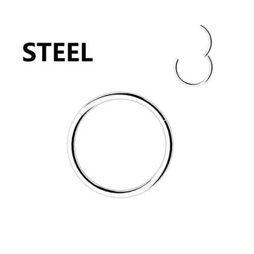 image-1PC Stainless Steel Nose Hoop Septum Piercing Clicker Hinged Segment