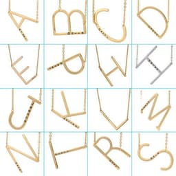image-26 English Letter Pendant European Titanium Steel Necklace - Letter