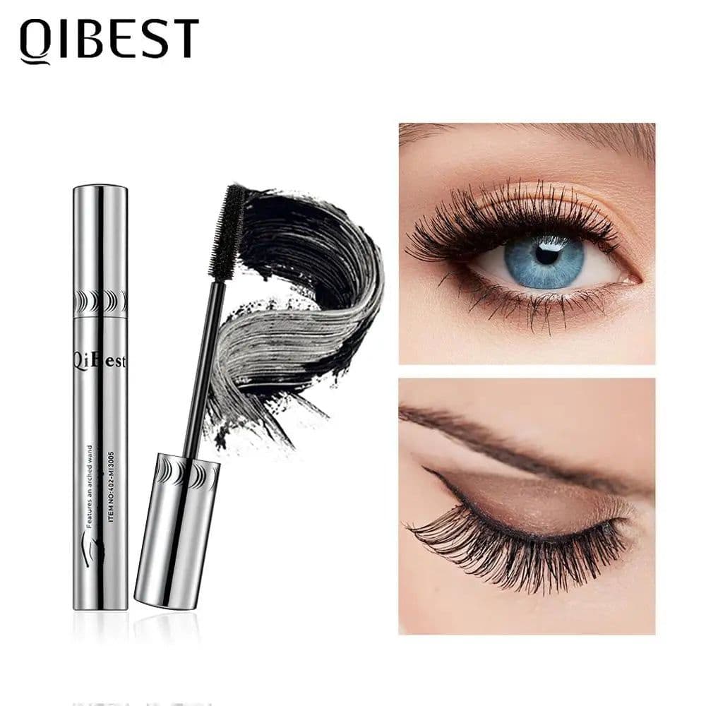 image-QIBEST Black Mascara Eyelashes Mascara 4D Silky Eyelashes Lengthening