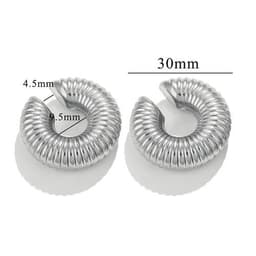 image-1 Pair Smooth Circle C Shape Clip Earrings For Women Lightweight
