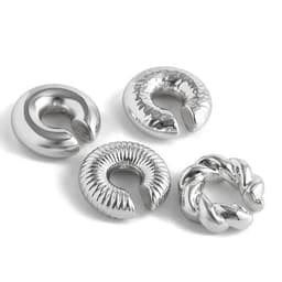image-1 Pair Smooth Circle C Shape Clip Earrings For Women Lightweight