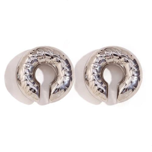 image-1 Pair Smooth Circle C Shape Clip Earrings For Women Lightweight
