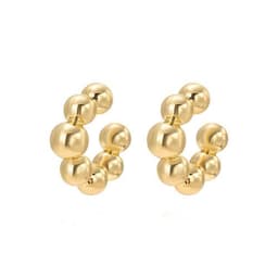 image-1 Pair Smooth Circle C Shape Clip Earrings For Women Lightweight