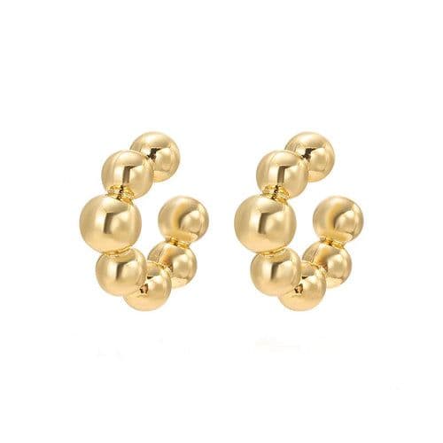 image-1 Pair Smooth Circle C Shape Clip Earrings For Women Lightweight