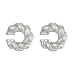 image-1 Pair Smooth Circle C Shape Clip Earrings For Women Lightweight