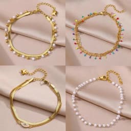 image-Anklets for Women Summer Beach Accessories Stainless Steel Imitation