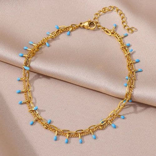 image-Anklets for Women Summer Beach Accessories Stainless Steel Imitation