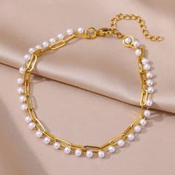image-Anklets for Women Summer Beach Accessories Stainless Steel Imitation
