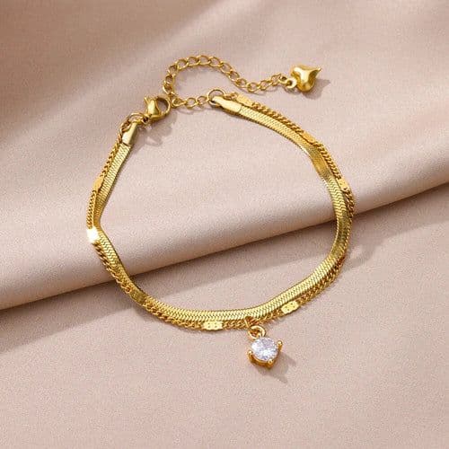 image-Anklets for Women Summer Beach Accessories Stainless Steel Imitation