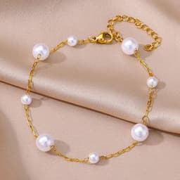 image-Anklets for Women Summer Beach Accessories Stainless Steel Imitation