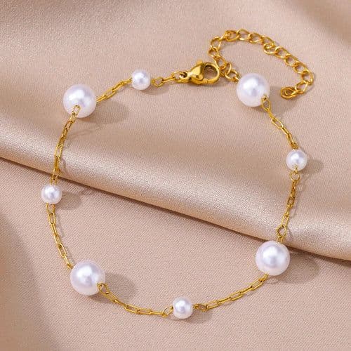 image-Anklets for Women Summer Beach Accessories Stainless Steel Imitation