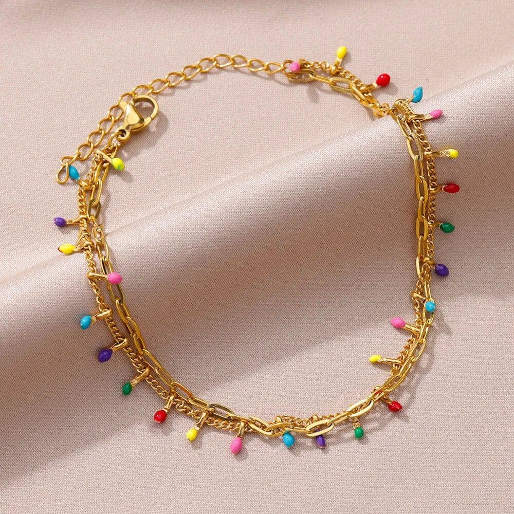 image-Anklets for Women Summer Beach Accessories Stainless Steel Imitation