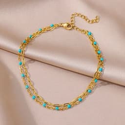 image-Anklets for Women Summer Beach Accessories Stainless Steel Imitation