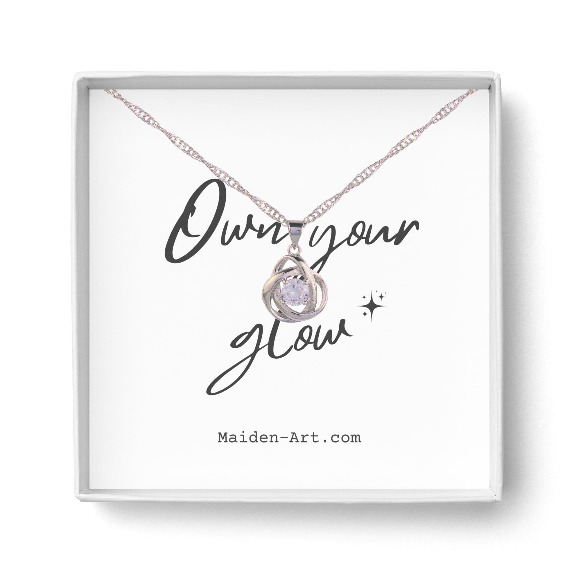 image-Round Knot Pendant Necklace with Cubic Zirconia