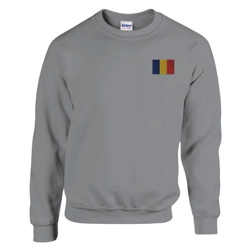 image-Sweat-shirt Drapeau de la Roumanie en broderie