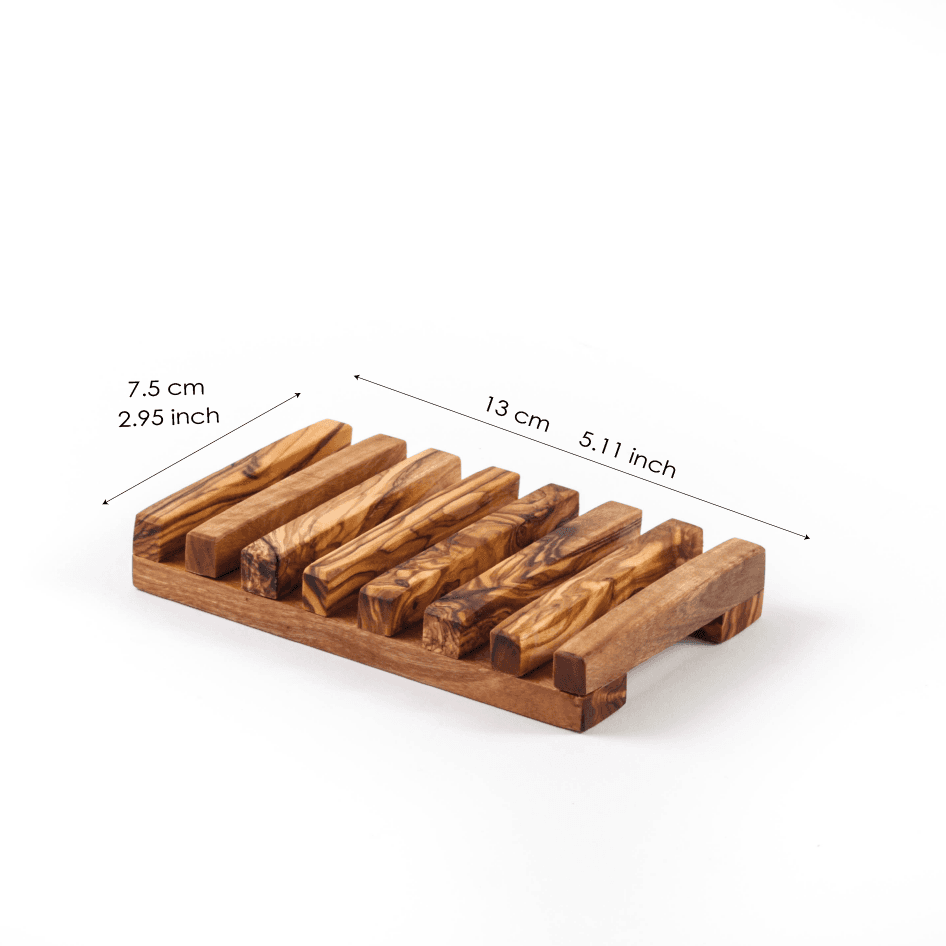 image-Handmade Soap Dish with 8 Bars – My Olive Wood Bath Treasure
