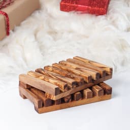 image-Handmade Soap Dish with 8 Bars – My Olive Wood Bath Treasure