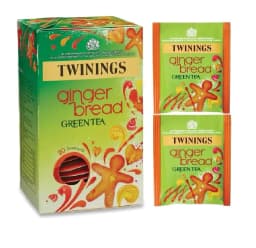 image-Twinings Gingerbread Green Tea Bags Individually Enveloped Wrapped Tagged Sachet