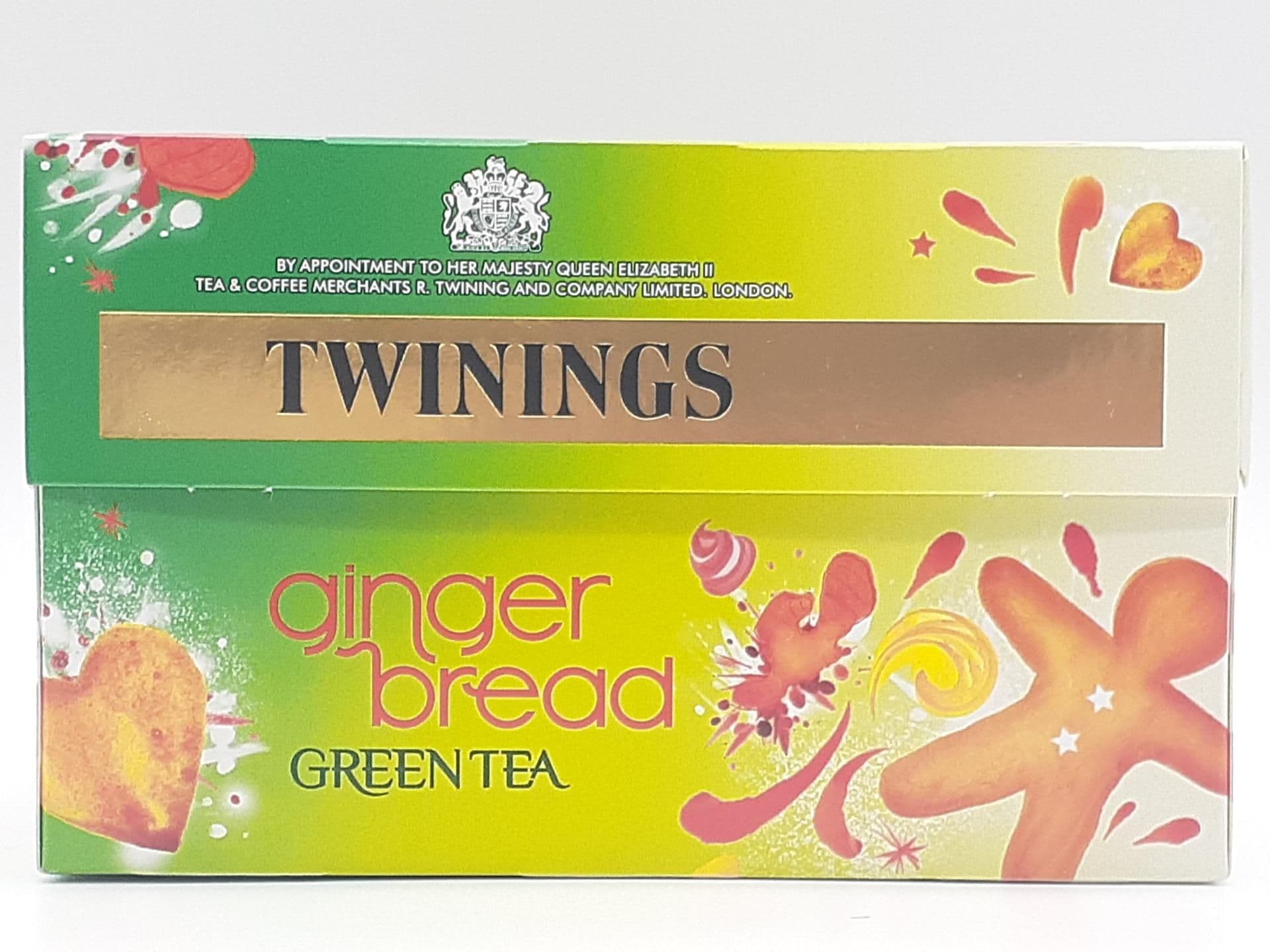 image-Twinings Gingerbread Green Tea Bags Individually Enveloped Wrapped Tagged Sachet