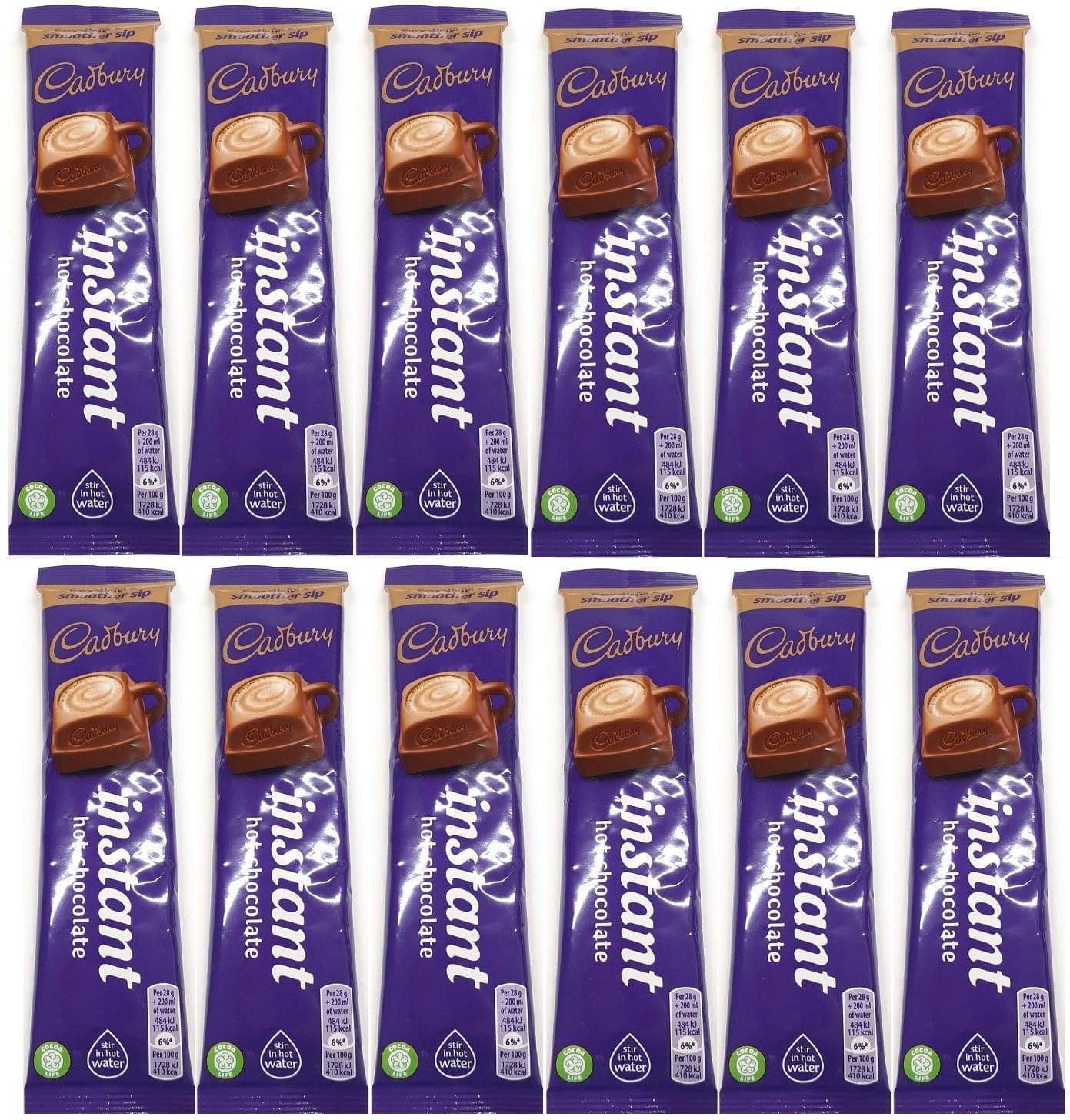 image-CADBURY Hot Chocolate Instant Sachets 28g Powder Drink Individually Packed Stick
