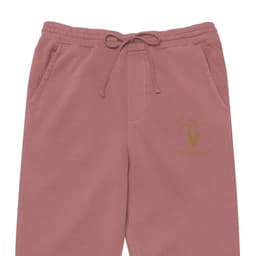 image-Self Love Unisex pigment-dyed sweatpants with Old Gold Embroidery -