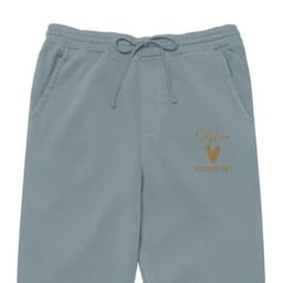 image-Self Love Unisex pigment-dyed sweatpants with Old Gold Embroidery -
