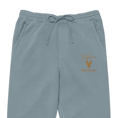 image-Self Love Unisex pigment-dyed sweatpants with Old Gold Embroidery -