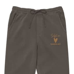 image-Self Love Unisex pigment-dyed sweatpants with Old Gold Embroidery -